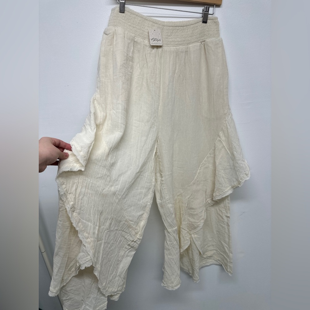 Free People Songs Of Summer Pants - Ivory - NWT - Size M - Picture 6 of 8